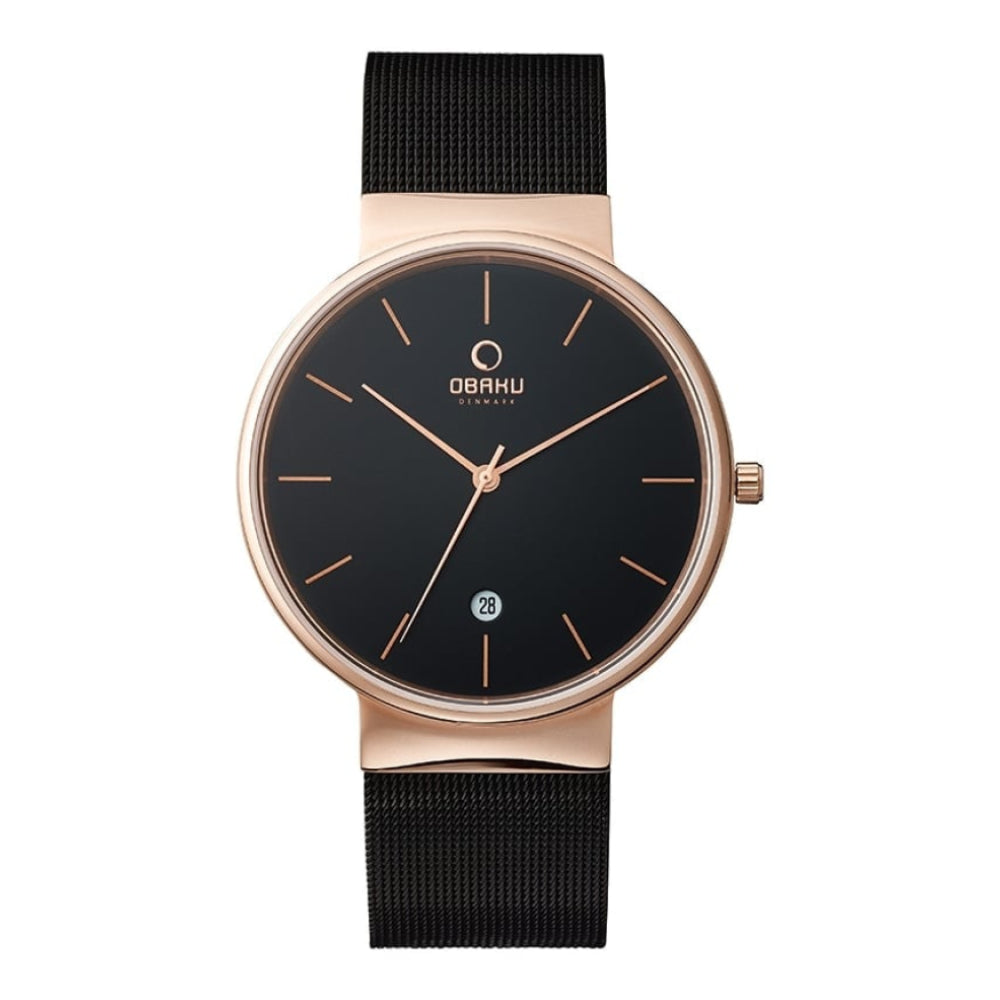 KLAR - NIGHT Rose Gold Plated Date Display Watch