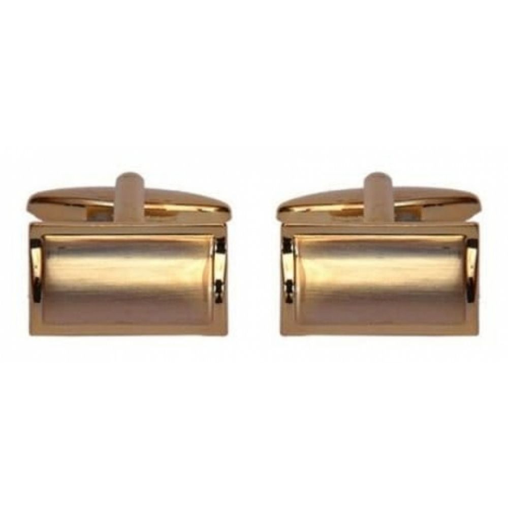 Rectangle Curved Gold Plated Cufflinks