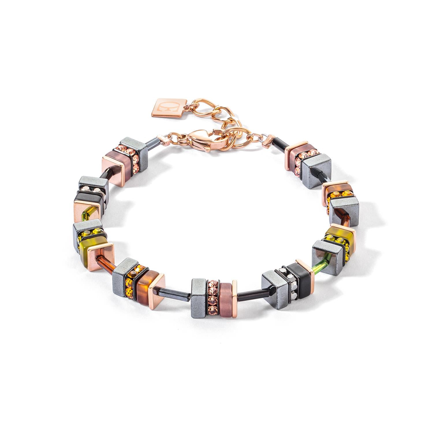 Sparkling Classic Elements Rose Gold Olive Brown Bracelet
