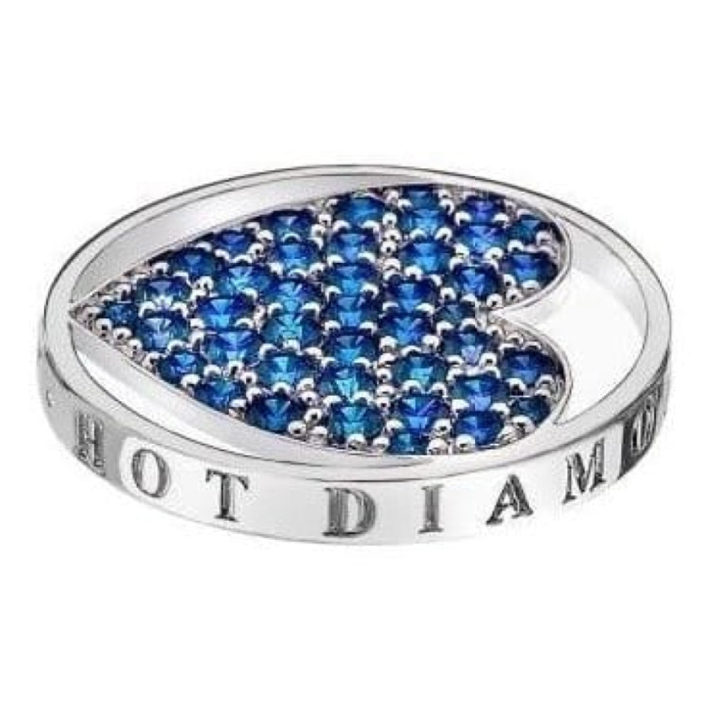 Ladies Silver 33mm Azure Sparkle Heart Coin