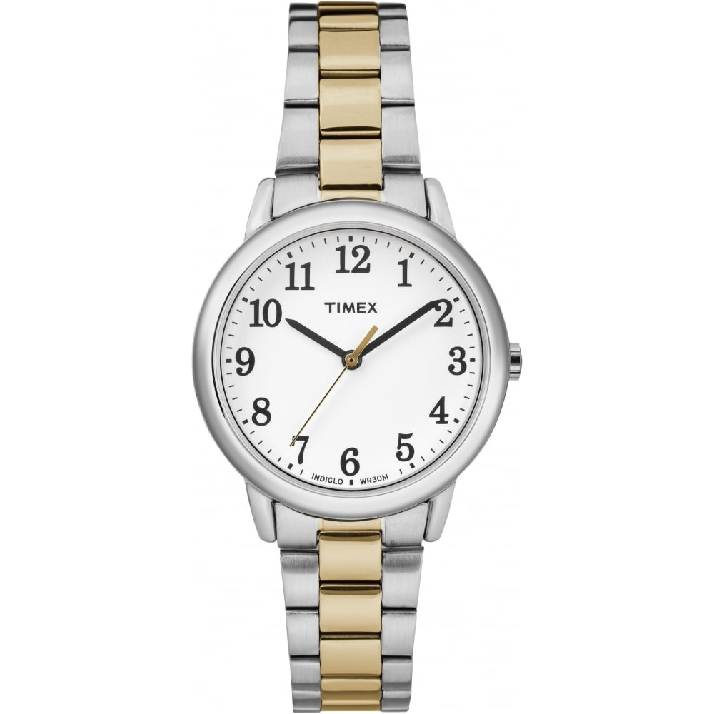 Womens Easy Reader Two-Tone Bracelet/White Dial