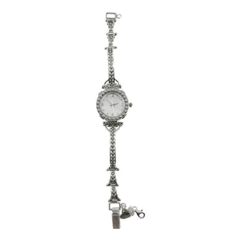 Sterling Silver Round Watch With MOP Dial & Pretty Details