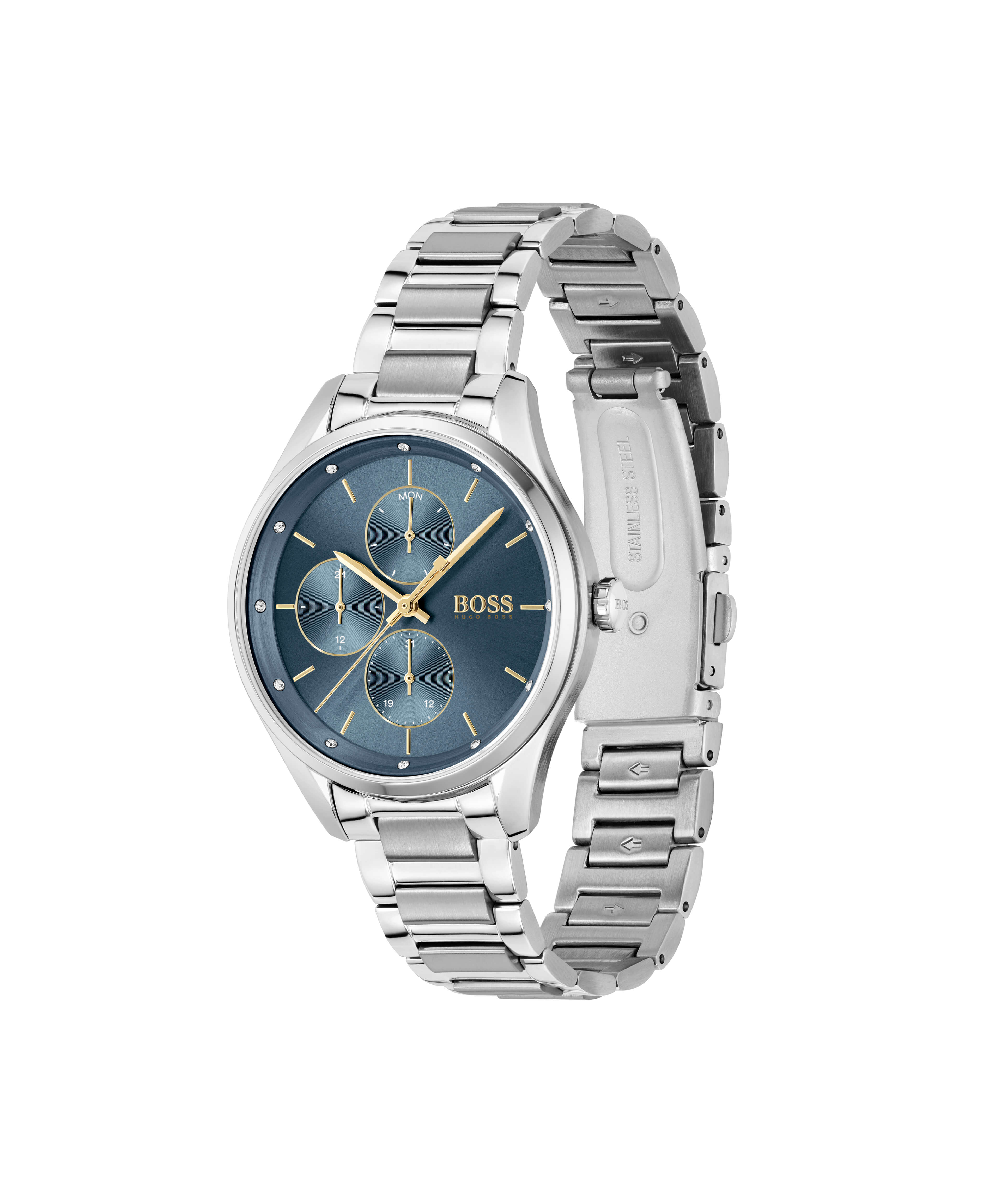 Grand Course Stainless Steel Blue Multifunctional Dial Ladies Watch