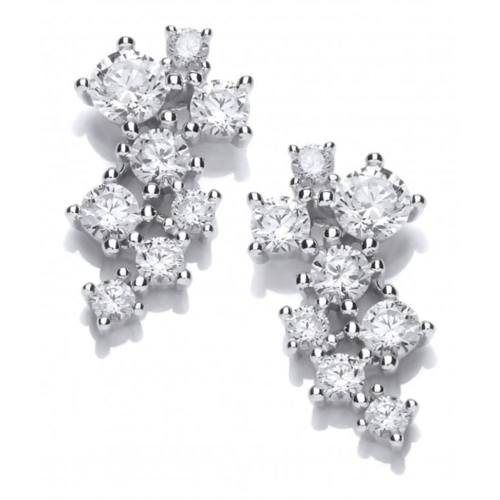 Silver & CZ Constellation Earrings