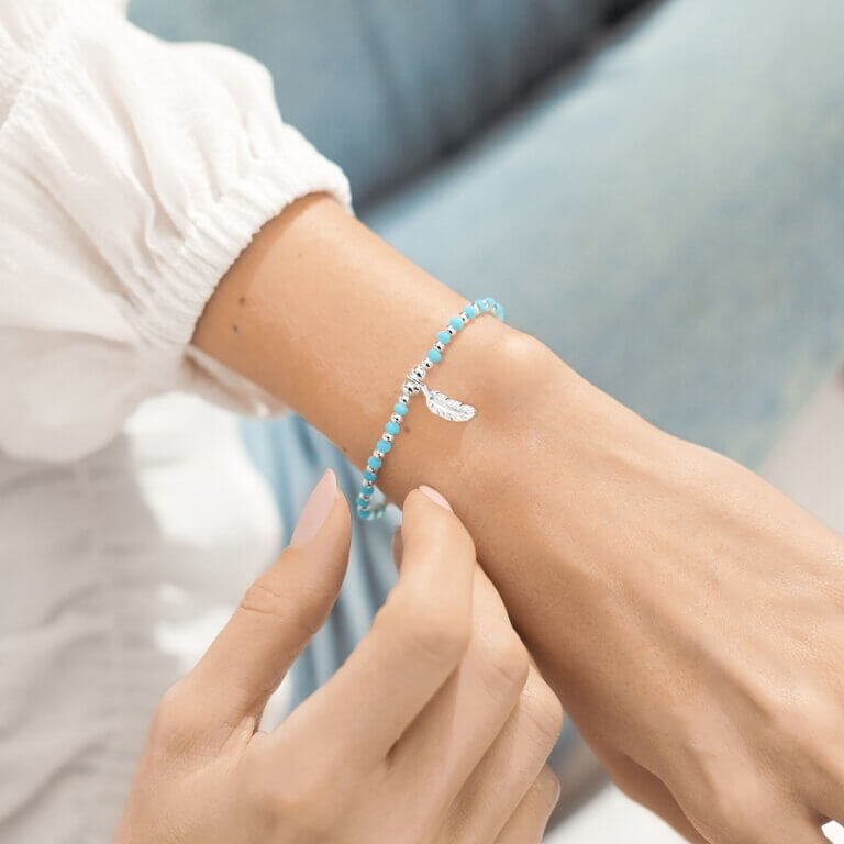 Colour Pop A Little | Feathers Appear When Loved Ones Are Near | Silver | Bracelet | 17.5cm Stretch
