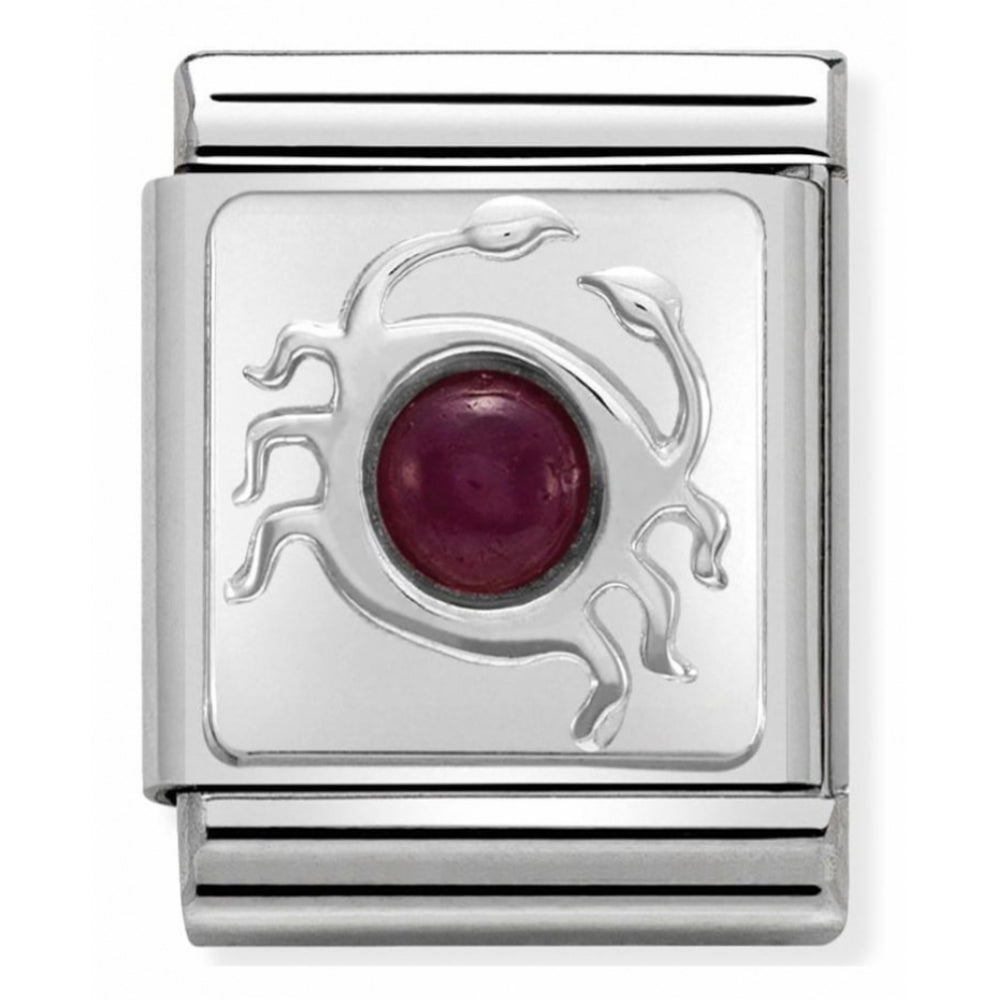 Zodiac Composable Big Stainless Steel, Sterling Silver & Gemstone Cancer Charm