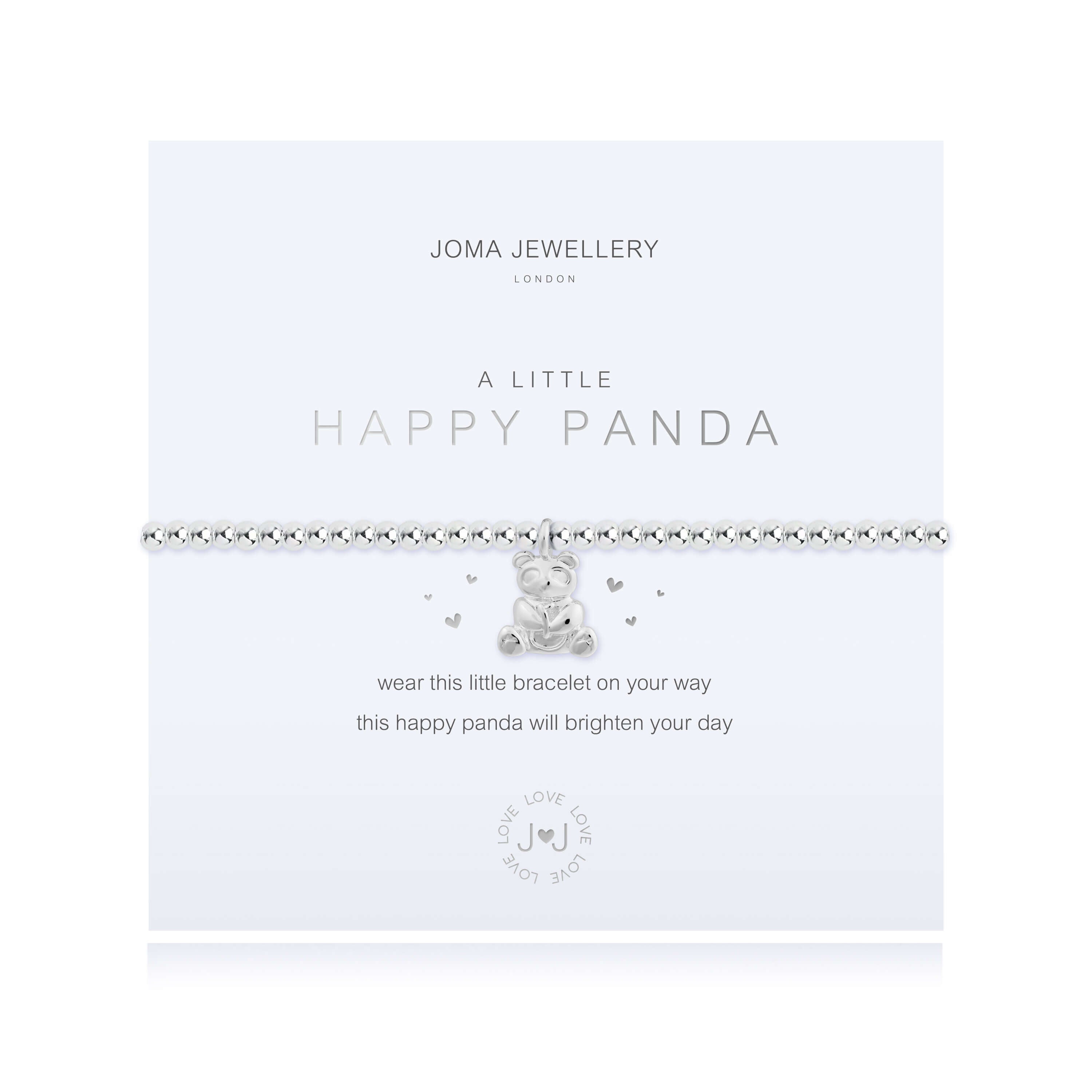 A Little Happy Panda Silver Stretch Bracelet 17.5cm