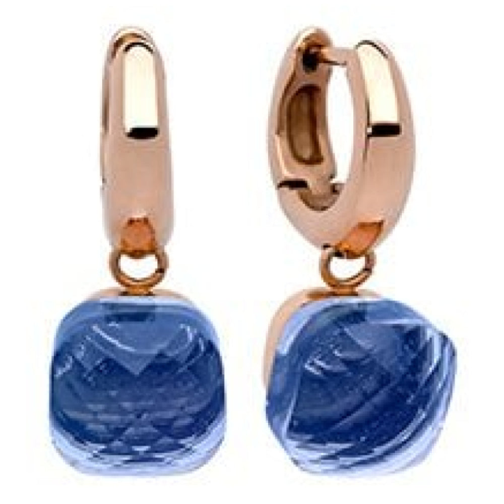 Creole "Firenze" Big (Rg/P) Light Sapphire Earrings