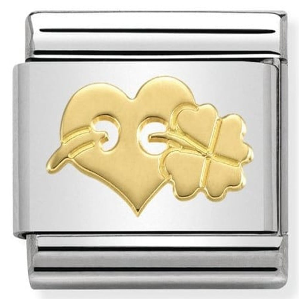 Classic Gold Heart & Clover