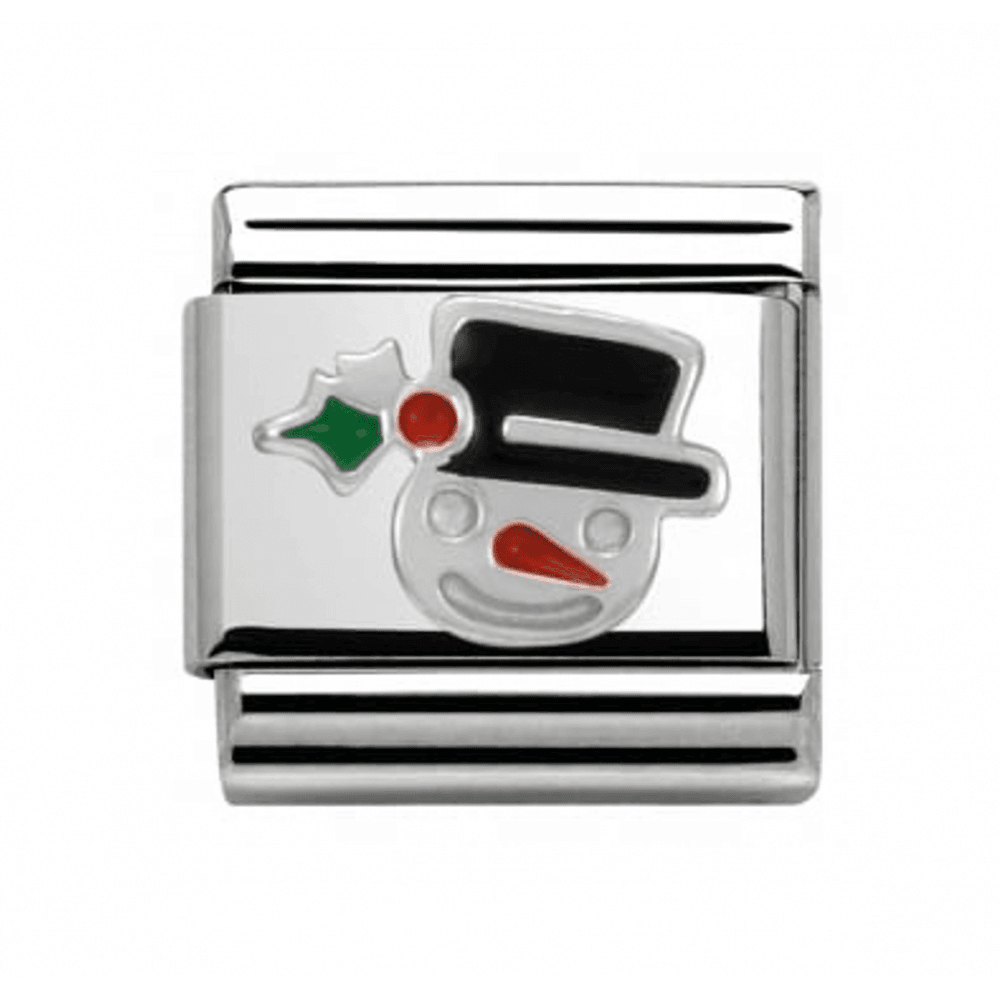 Classic Silver and Enamel Snowman Link