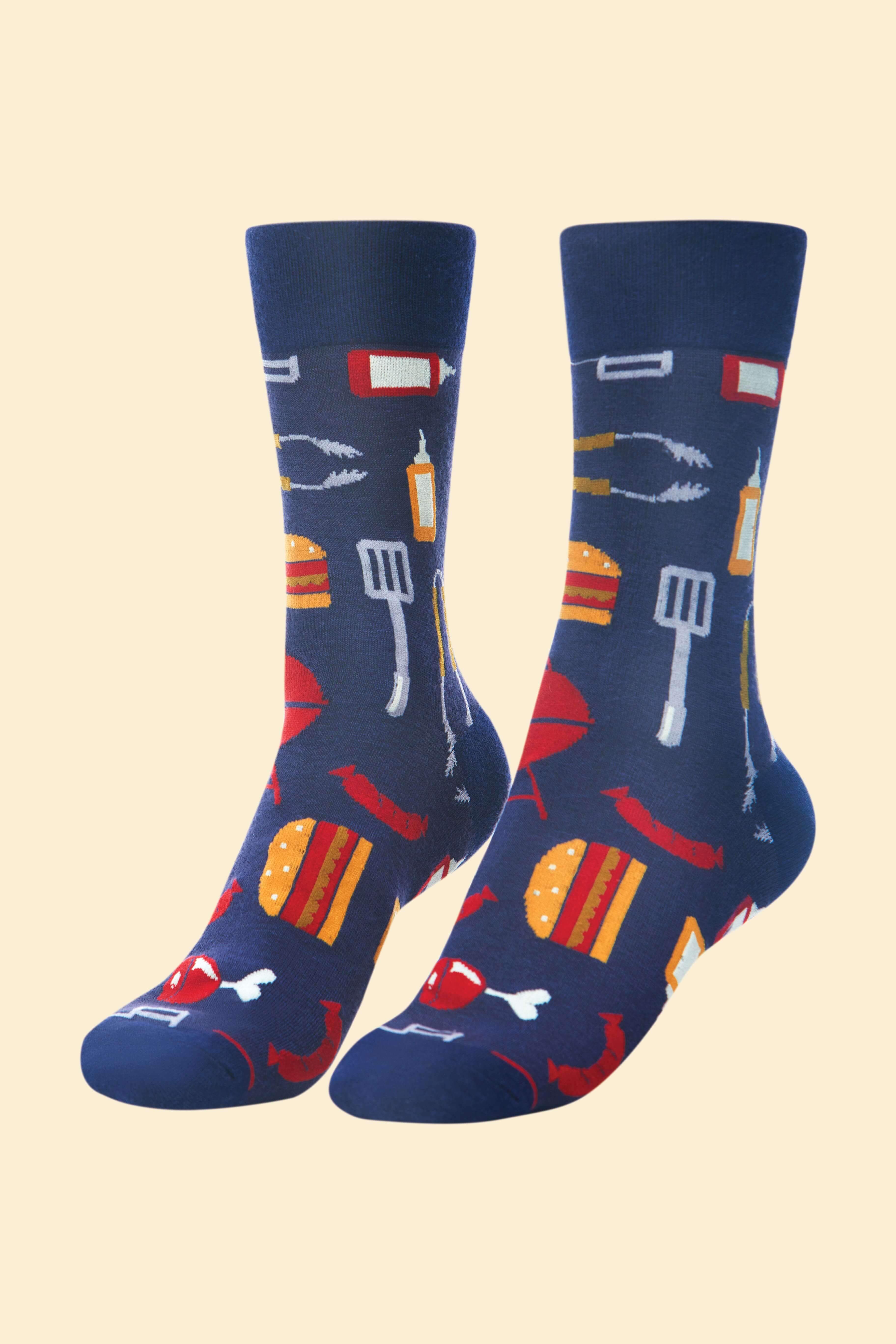 Men's BBQ Buddy Socks - Navy