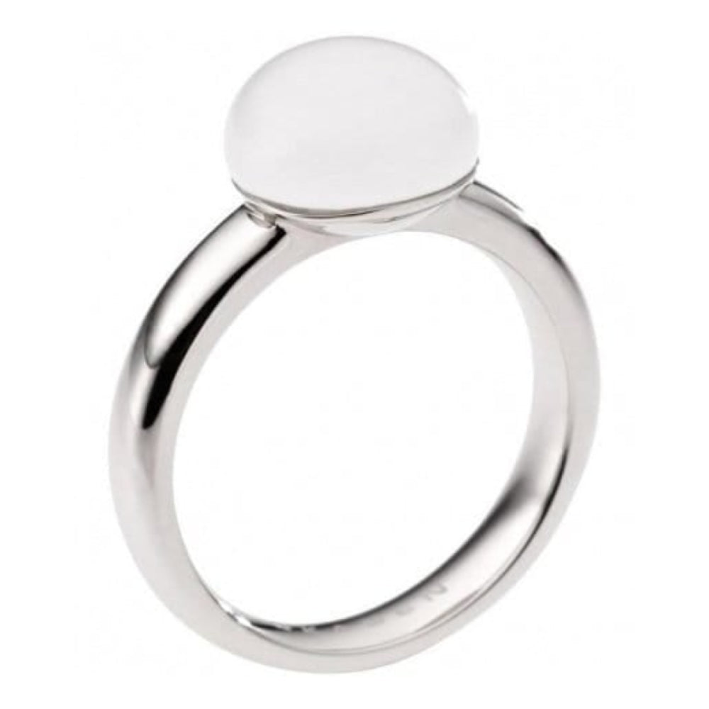 Ladies Stainless Steel Ring Size P With Circular Pendant