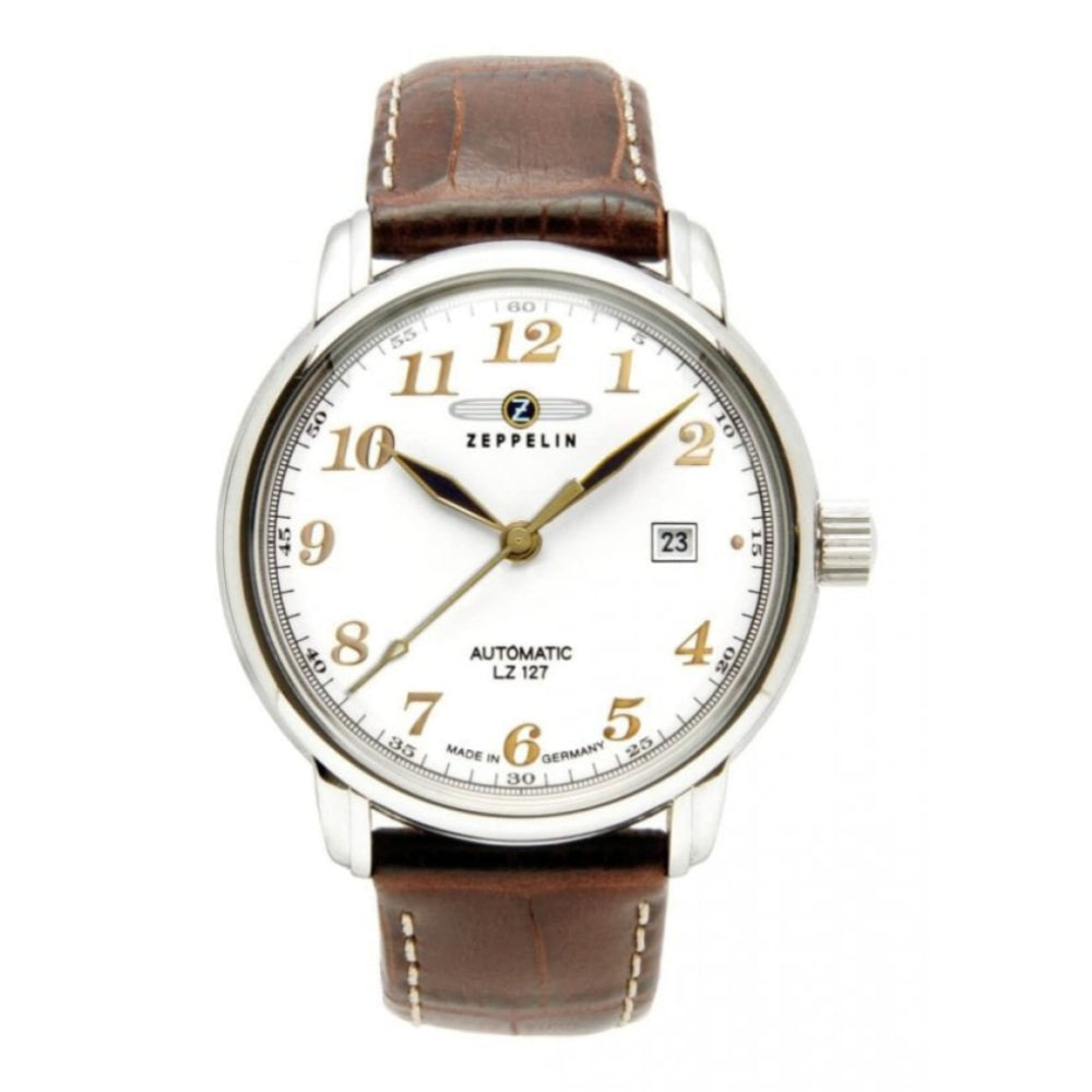 Series LZ127 Count Zeppelin Brown Strap With White Dial Mechanical Men's Watch