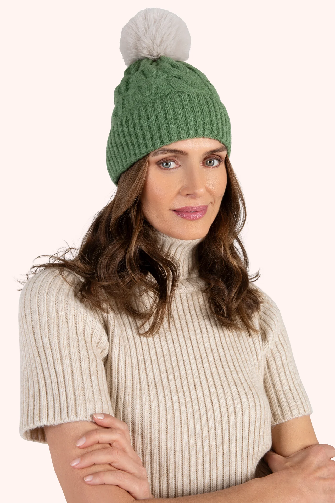 Elise Hat In Sage & Cream