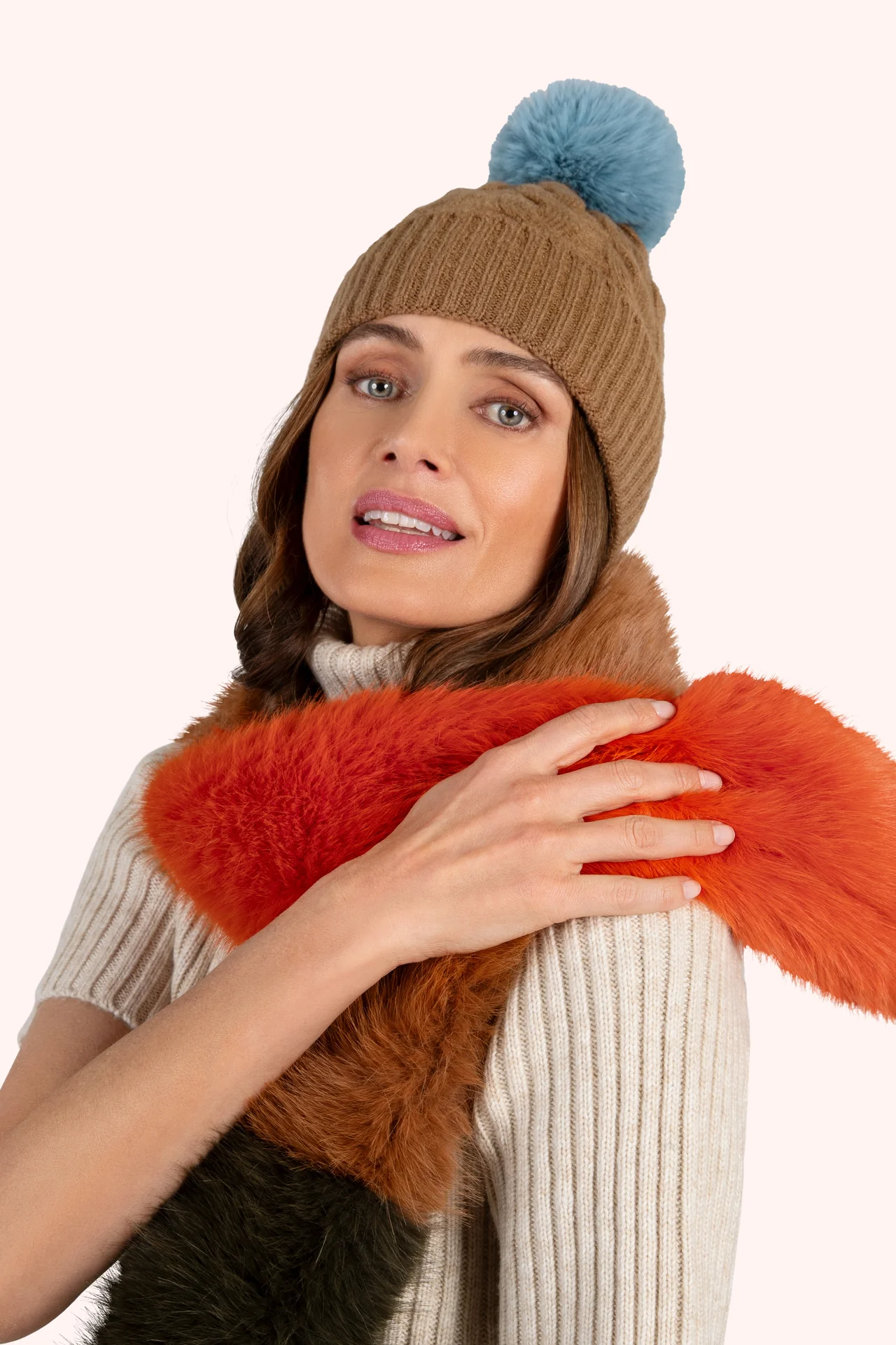 Elsa 3 Intone Scarf In Tangerine/Mocha/Olive