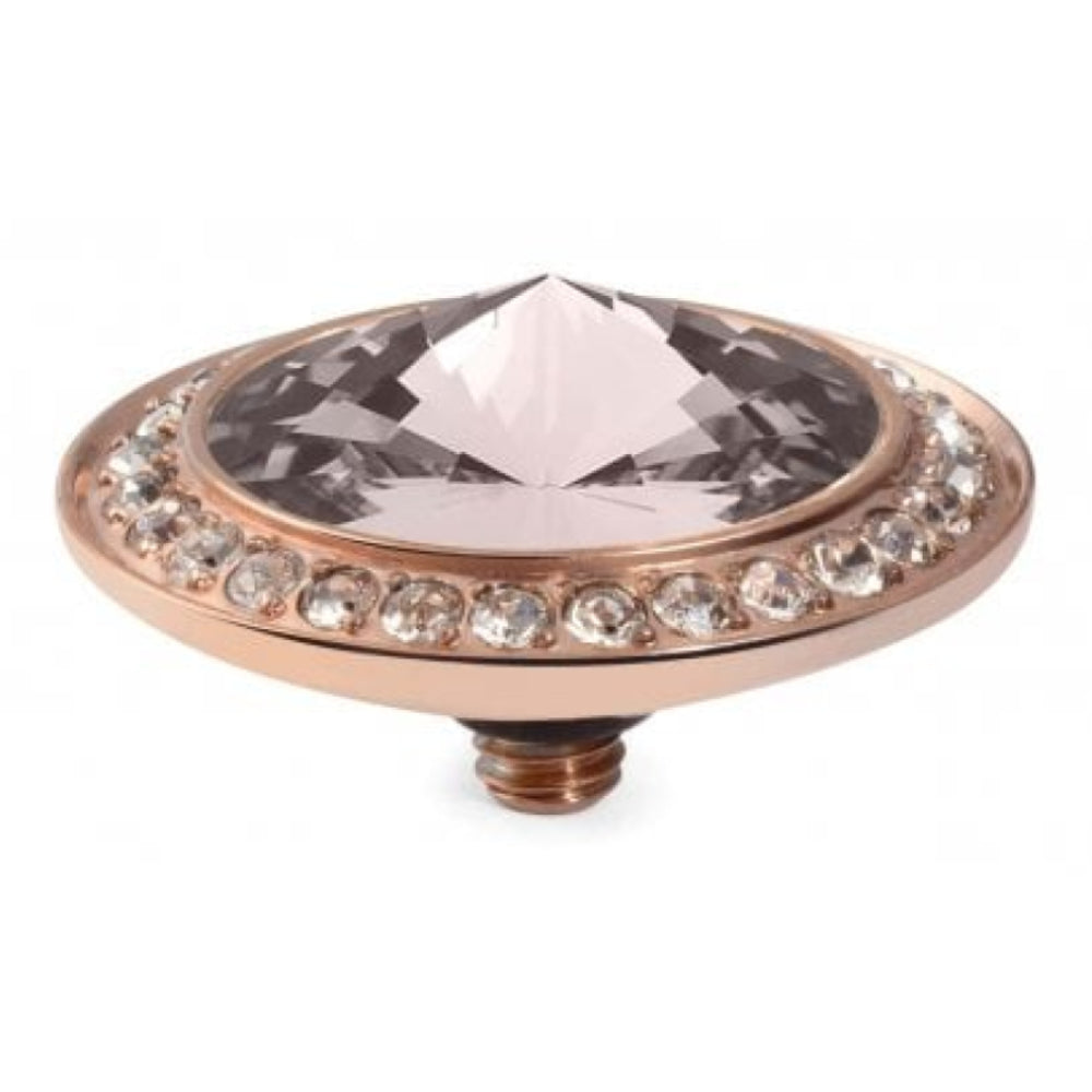 Famosa Rose Gold 16mm Tondo Deluxe Ring Top Amethyst