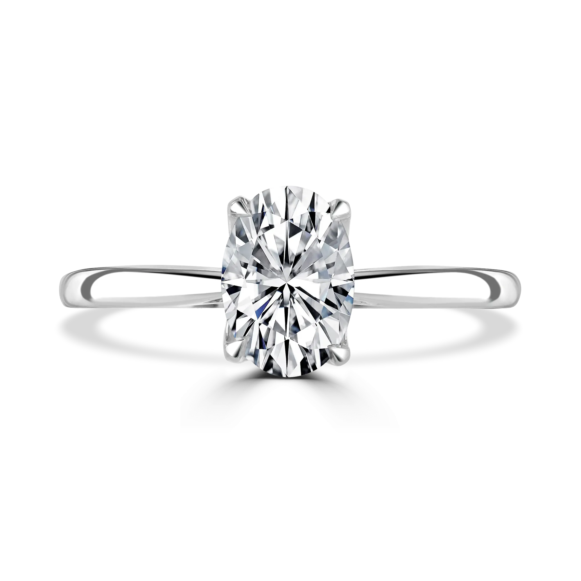 Platinum 1ct Oval Cut Diamond Solitaire Engagement Ring