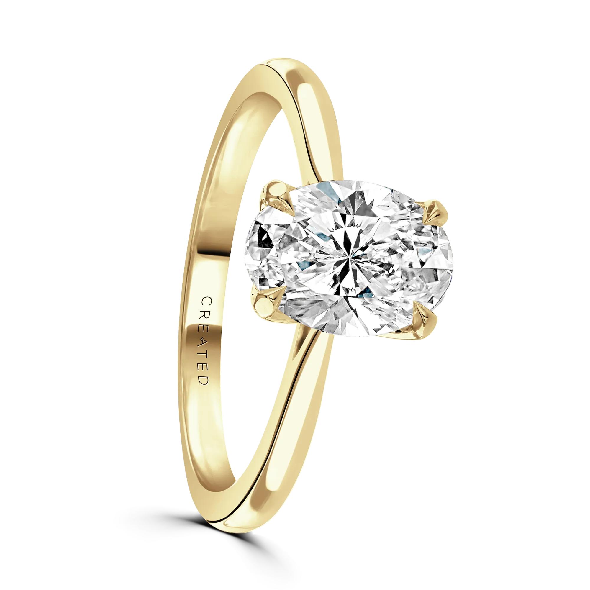 18ct Yellow Gold 1.5ct Oval Cut Diamond Solitaire Engagement Ring