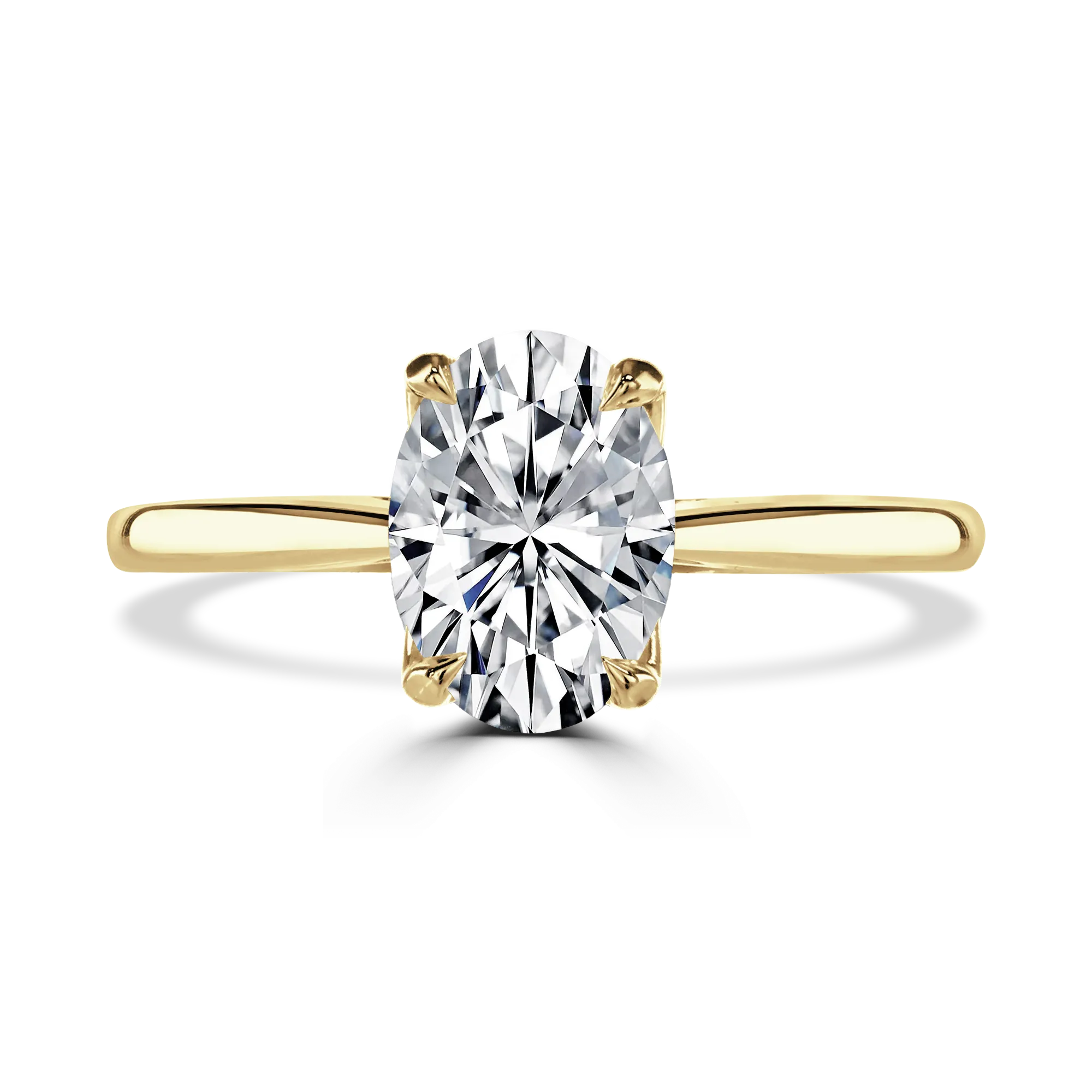 18ct Yellow Gold 1.5ct Oval Cut Diamond Solitaire Engagement Ring