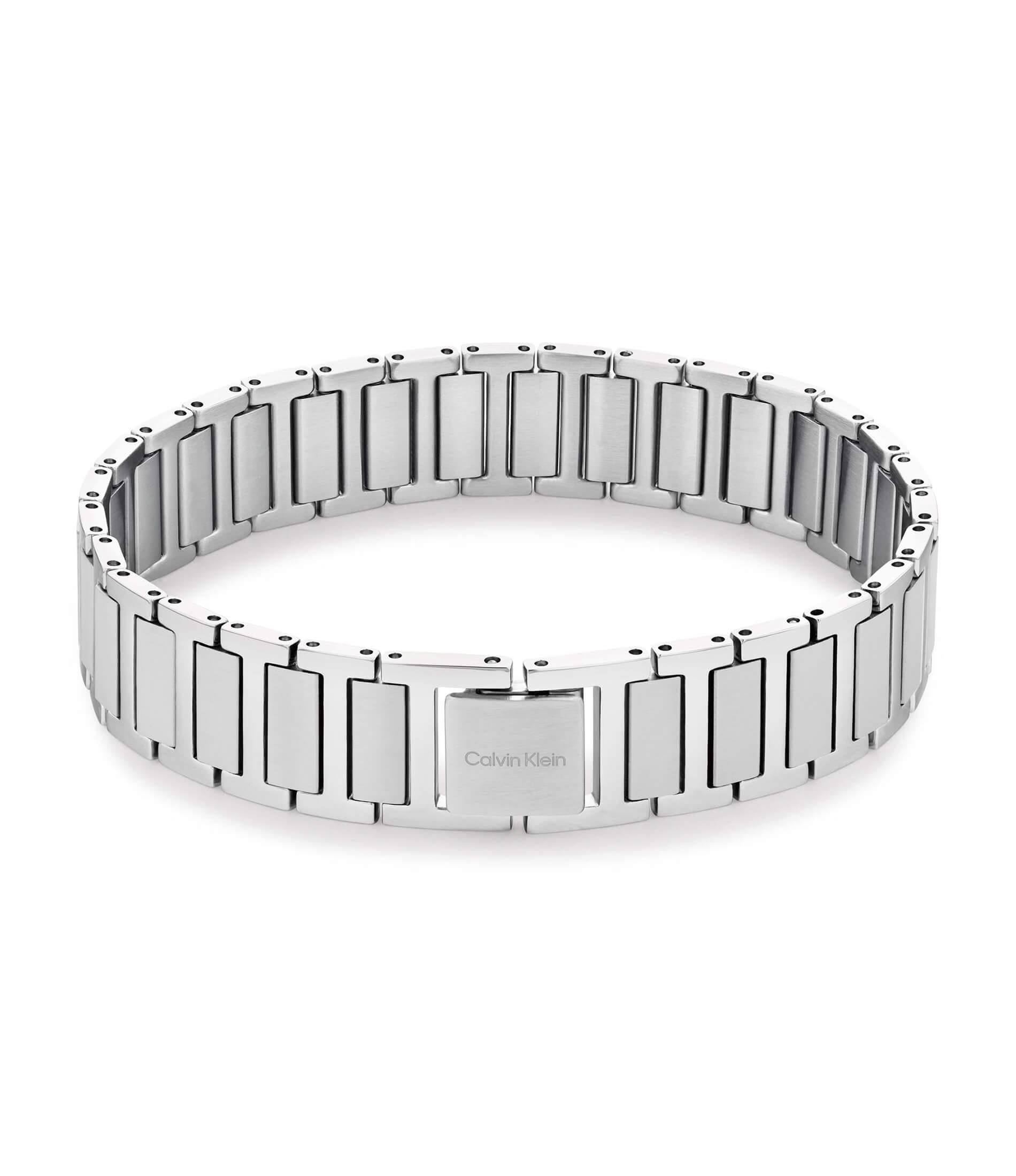 Structured Links Mens Stainless Steel Bracelet