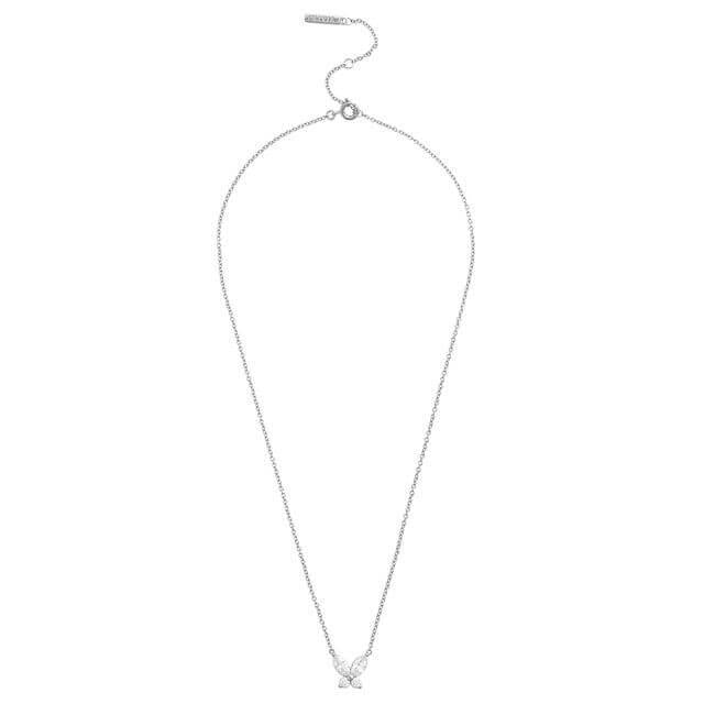 Sparkle Butterfly Marquise Necklace Silver