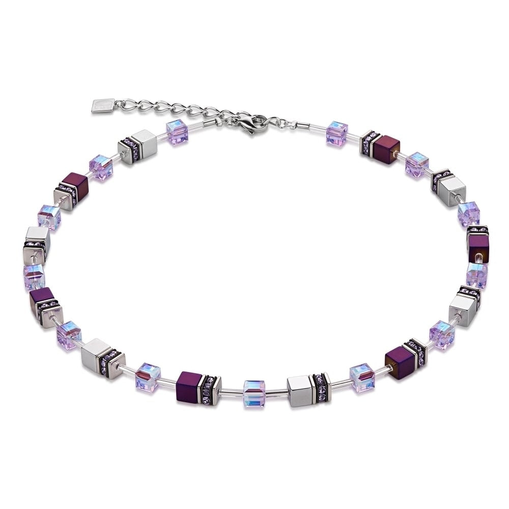 Purple Haematite Geo Cube Necklace