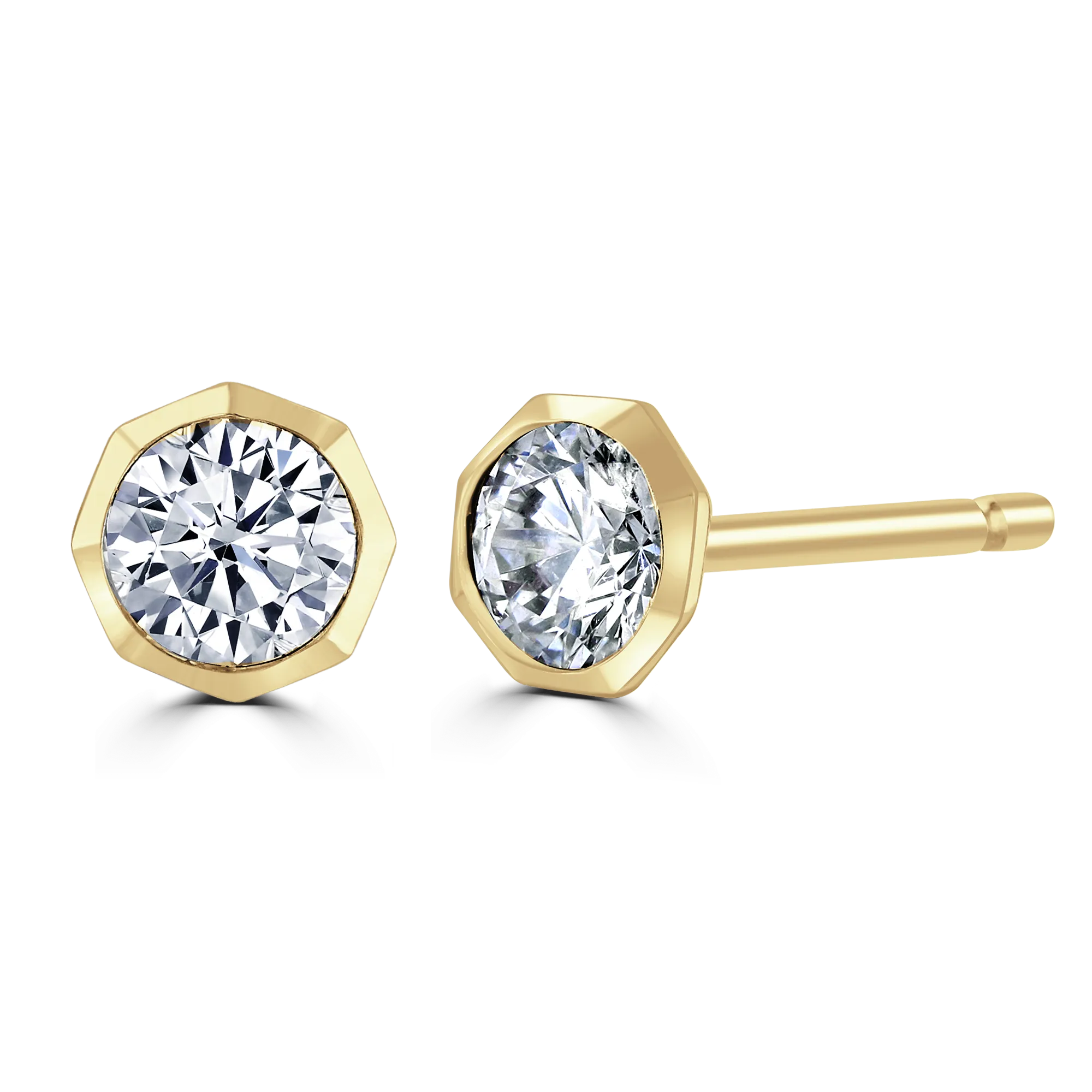 0.15ct Octagonal Diamond Stud Earrings