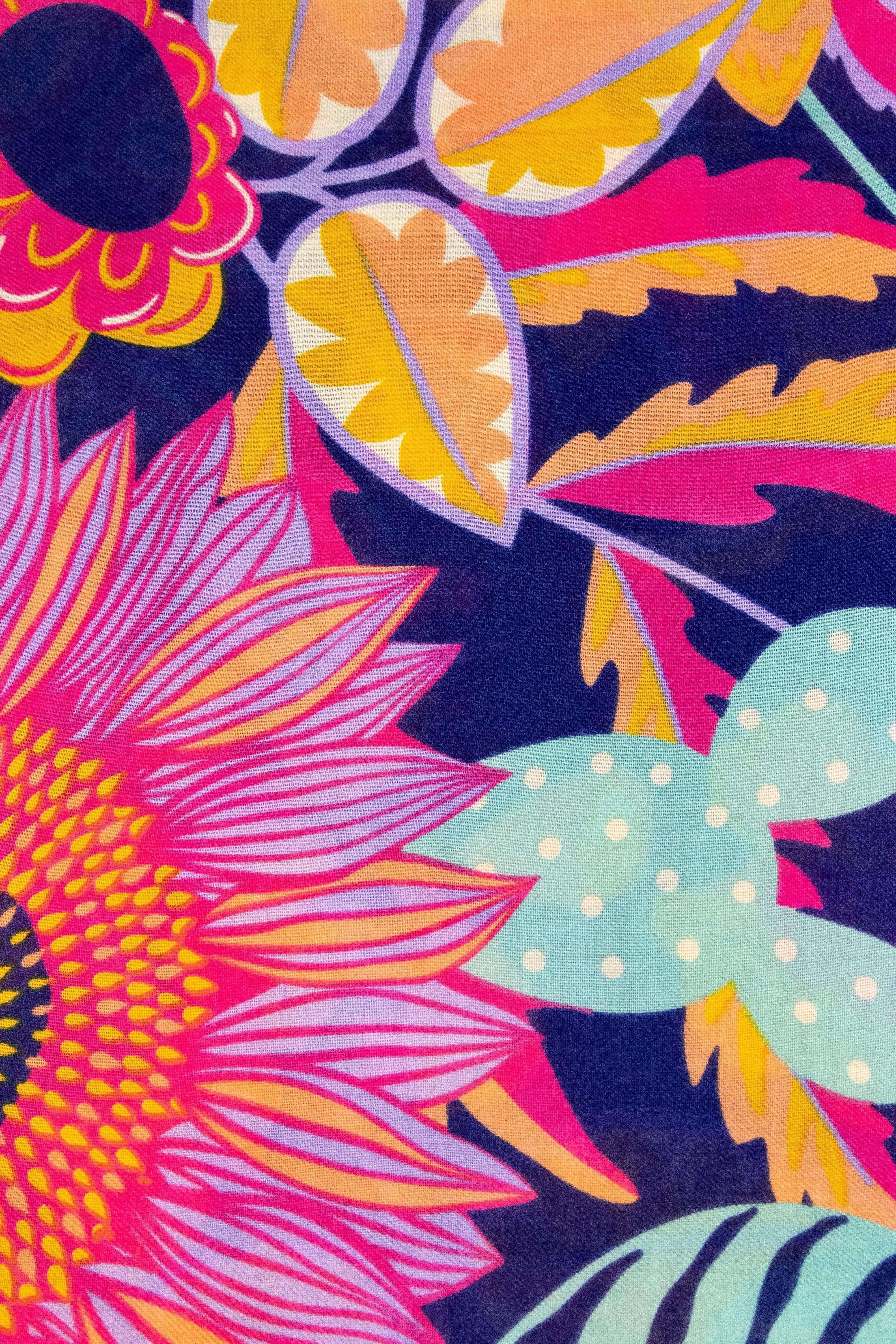 Print Scarf - Fantasy Floral Navy