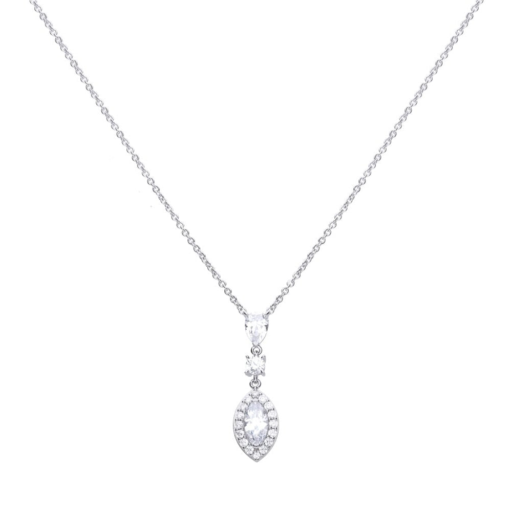 Marquise and Pav������ Zirconia Necklace