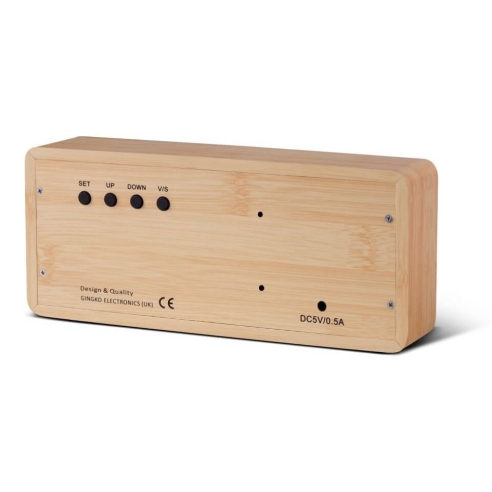 Slab Beech Green LED Click Clock