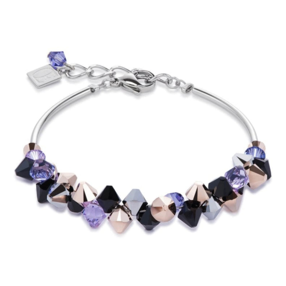 Violet, Black & Rose Gold Crystals Bracelet
