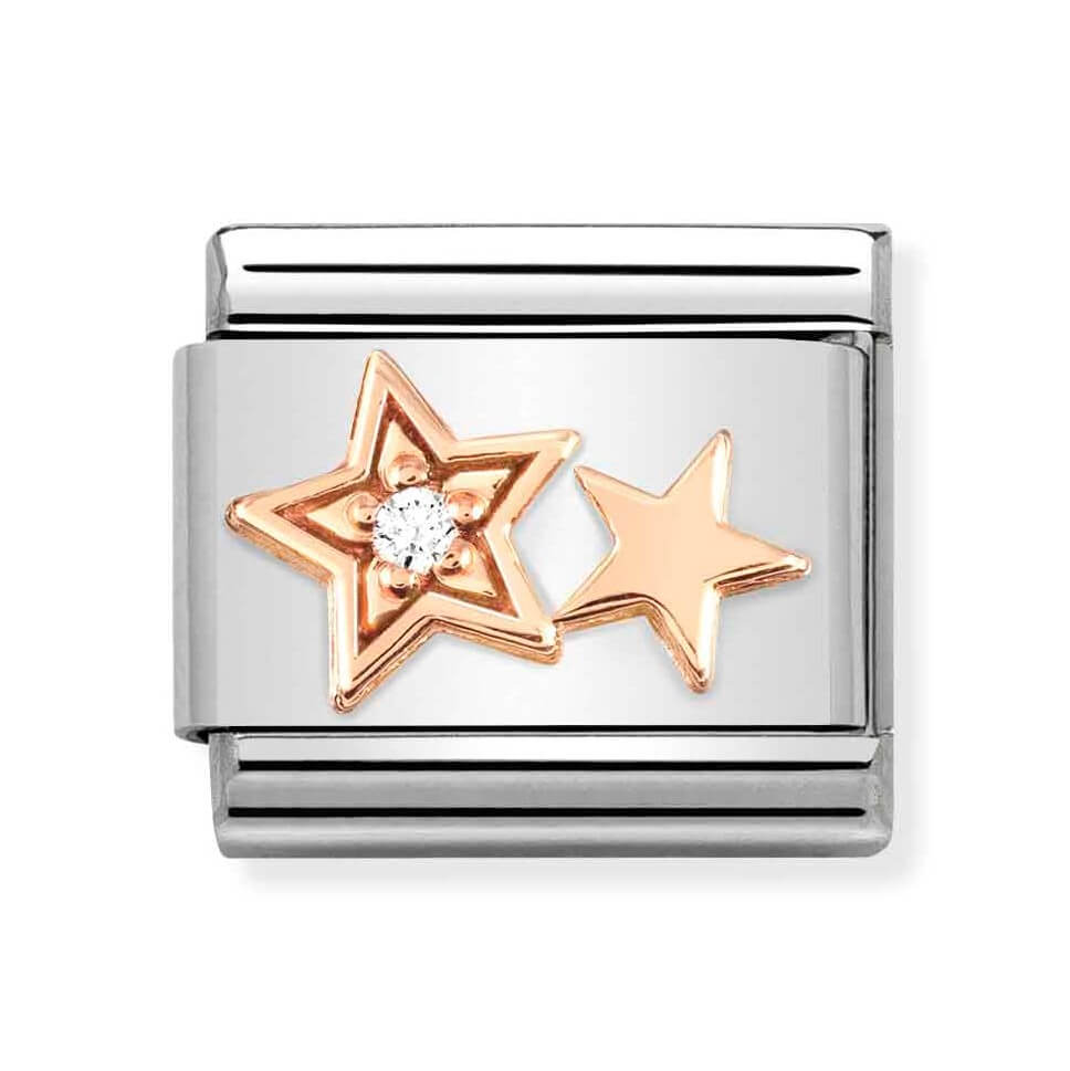 Composable Classic Link In 9K Rose Gold Double Star With CZ