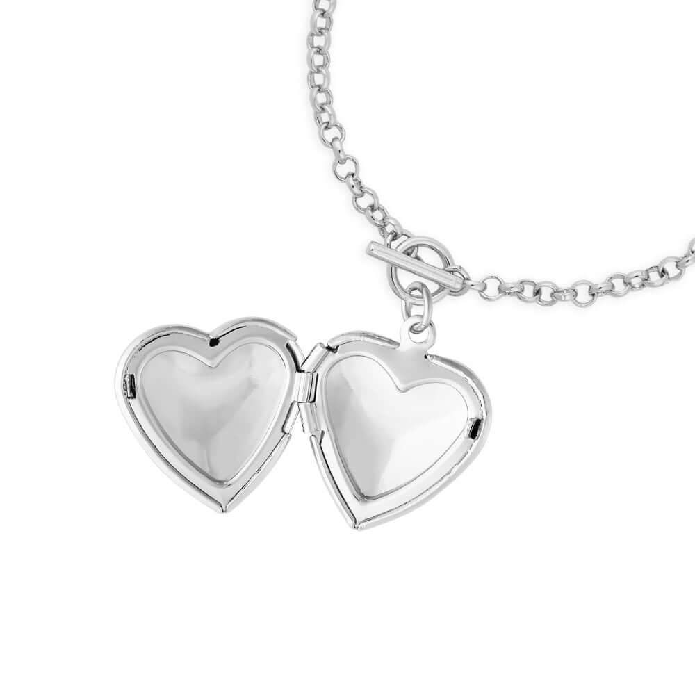 Life Lockets Silver Heart Locket 18cm Bracelet