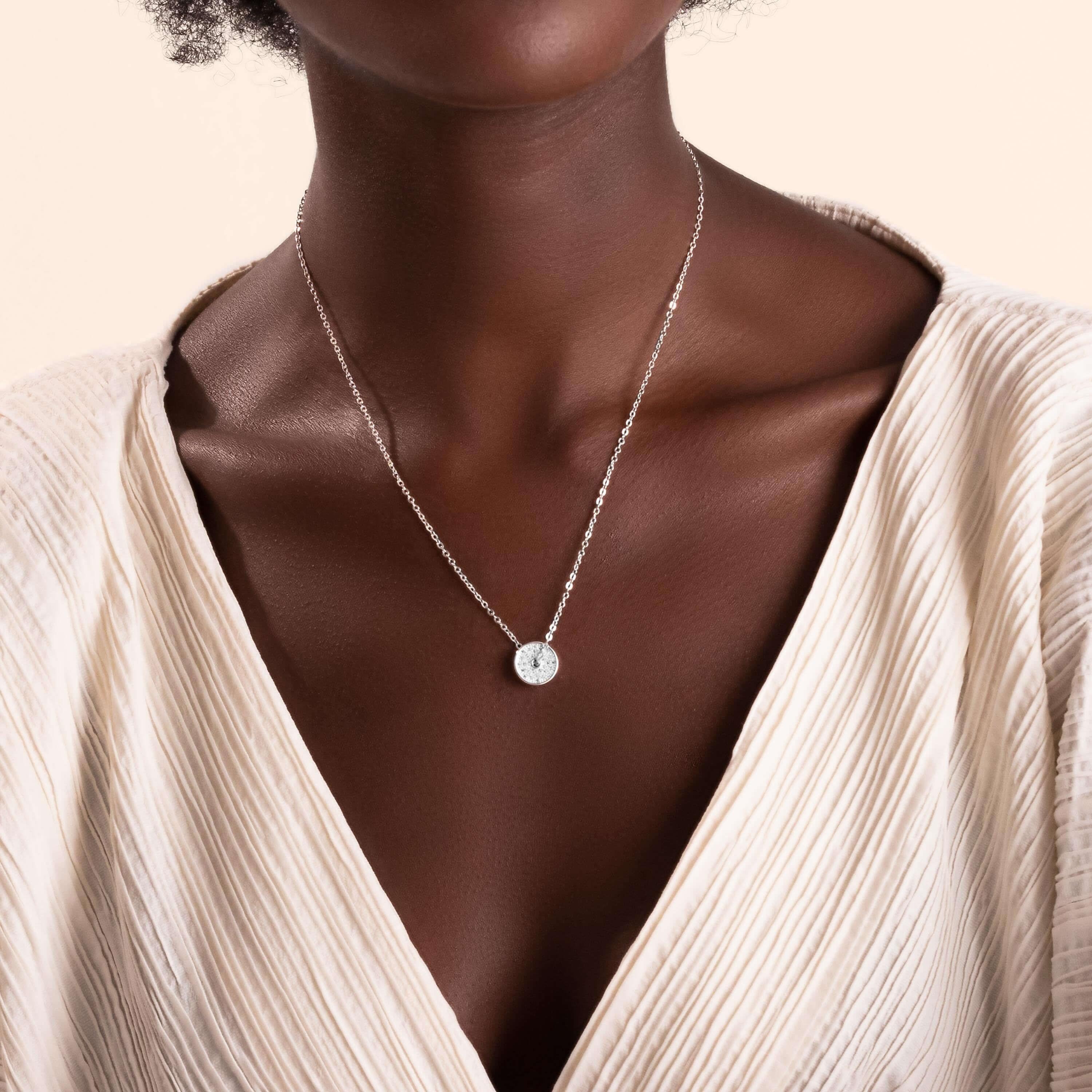 Silva | Circle Necklace | Silver | Necklace | 46cm + 5cm Extender