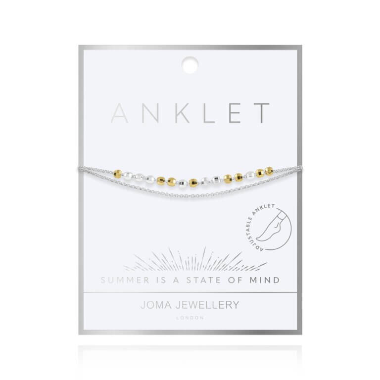 Two Tone Dainty Double Chain Anklet