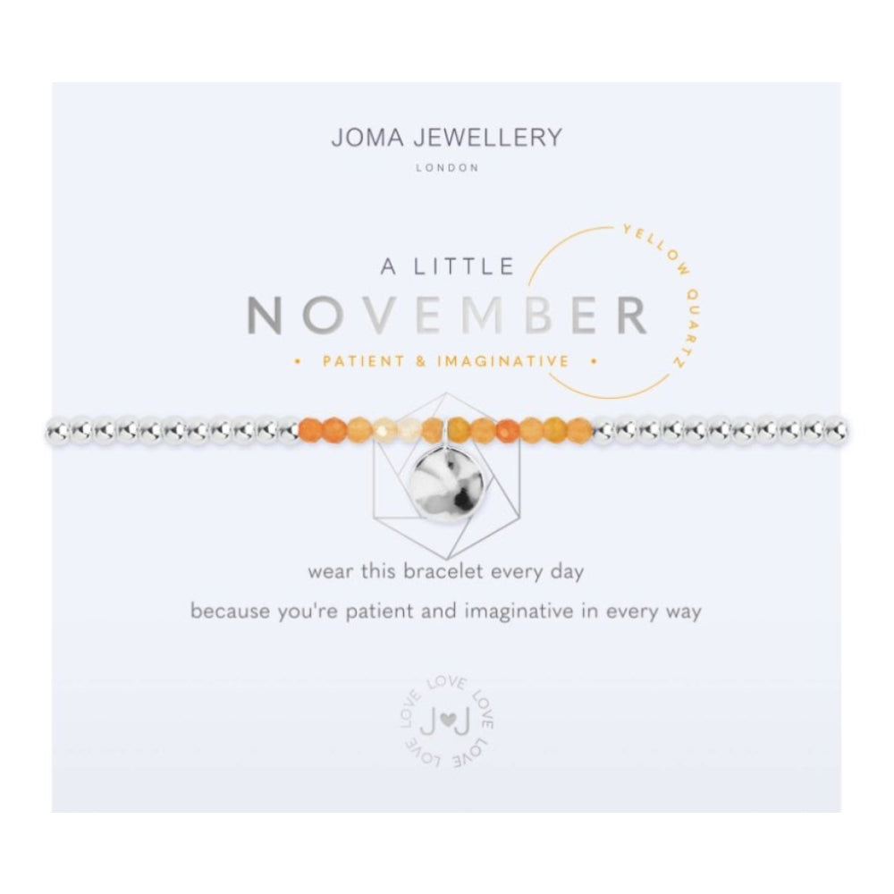 A Little | Birthstone November Yellow Quartz | Bracelet | 17.5cm Stretch