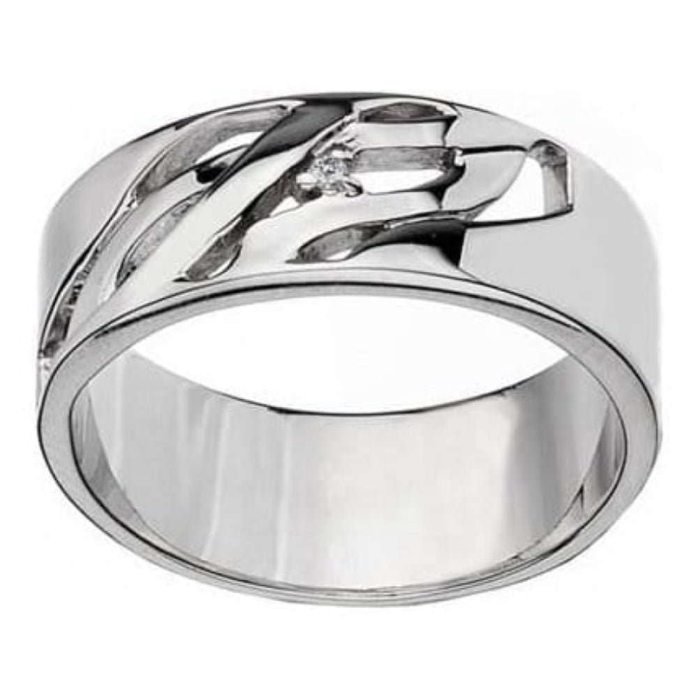 Ladies Arabesque Eclipse Silver Ring Size M