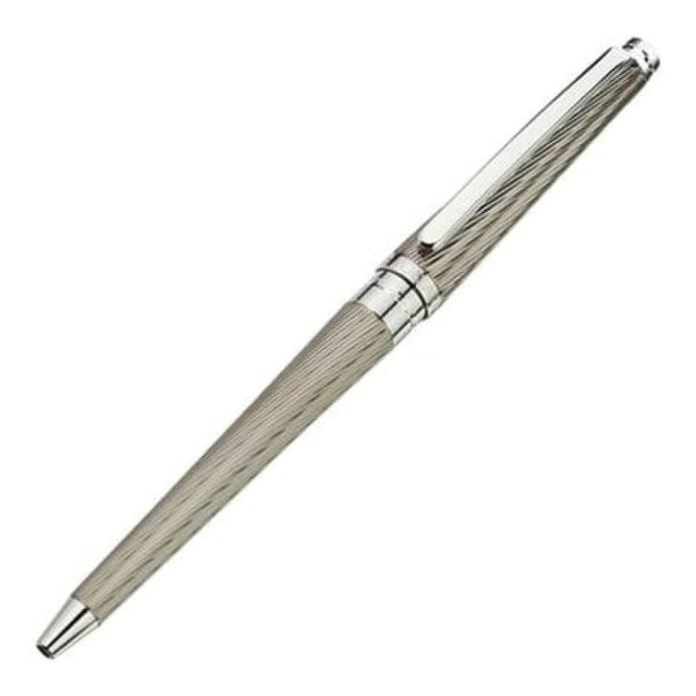 Classic Set Of Roller Ball & Ball Point Pen With Diagonal Line Pattern
