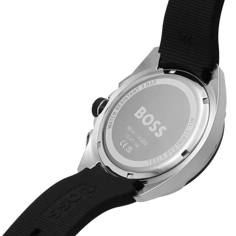 Volane Black Chronograph Dial Black Silicone Strap Gents Watch