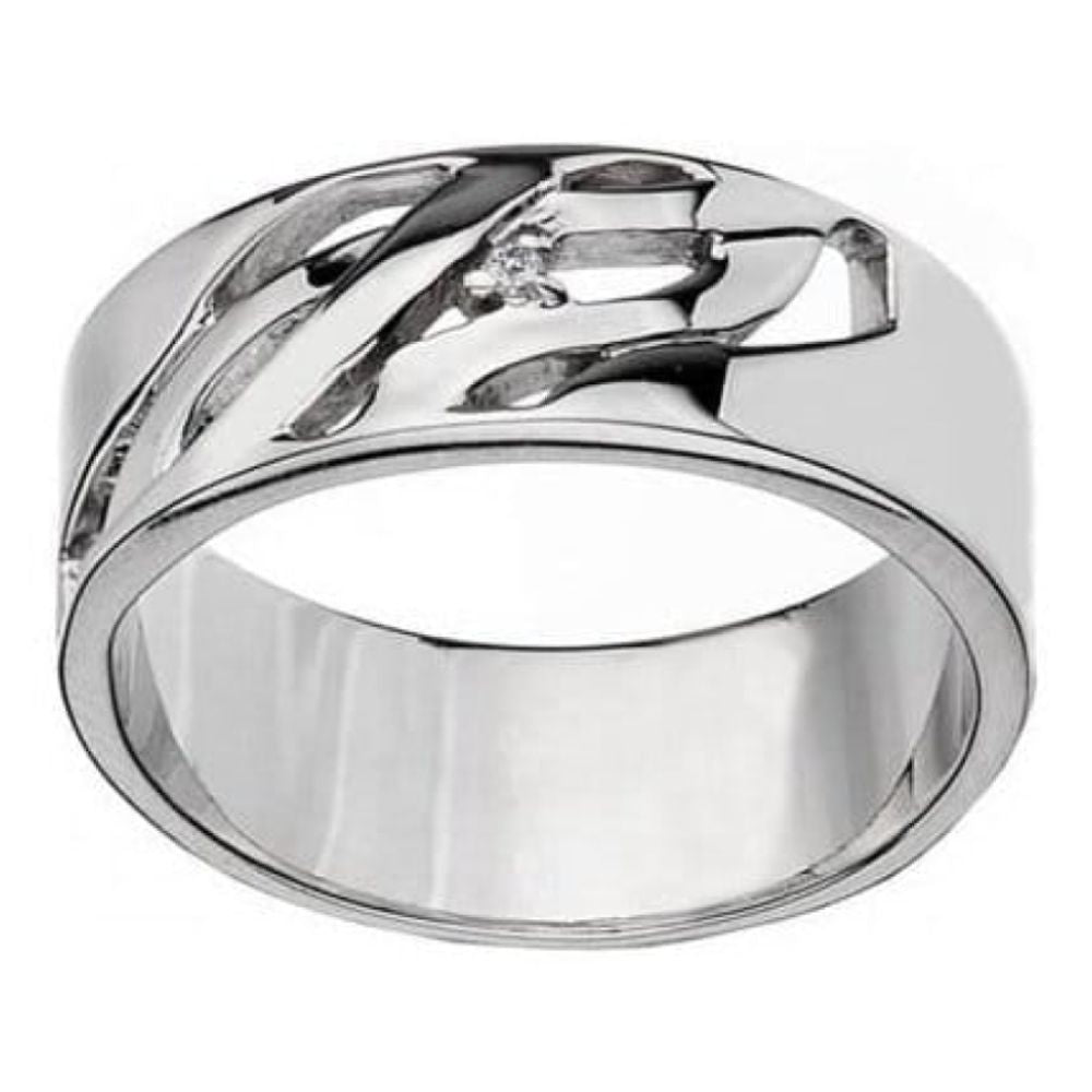 Ladies Arabesque Eclipse Silver Ring Size M