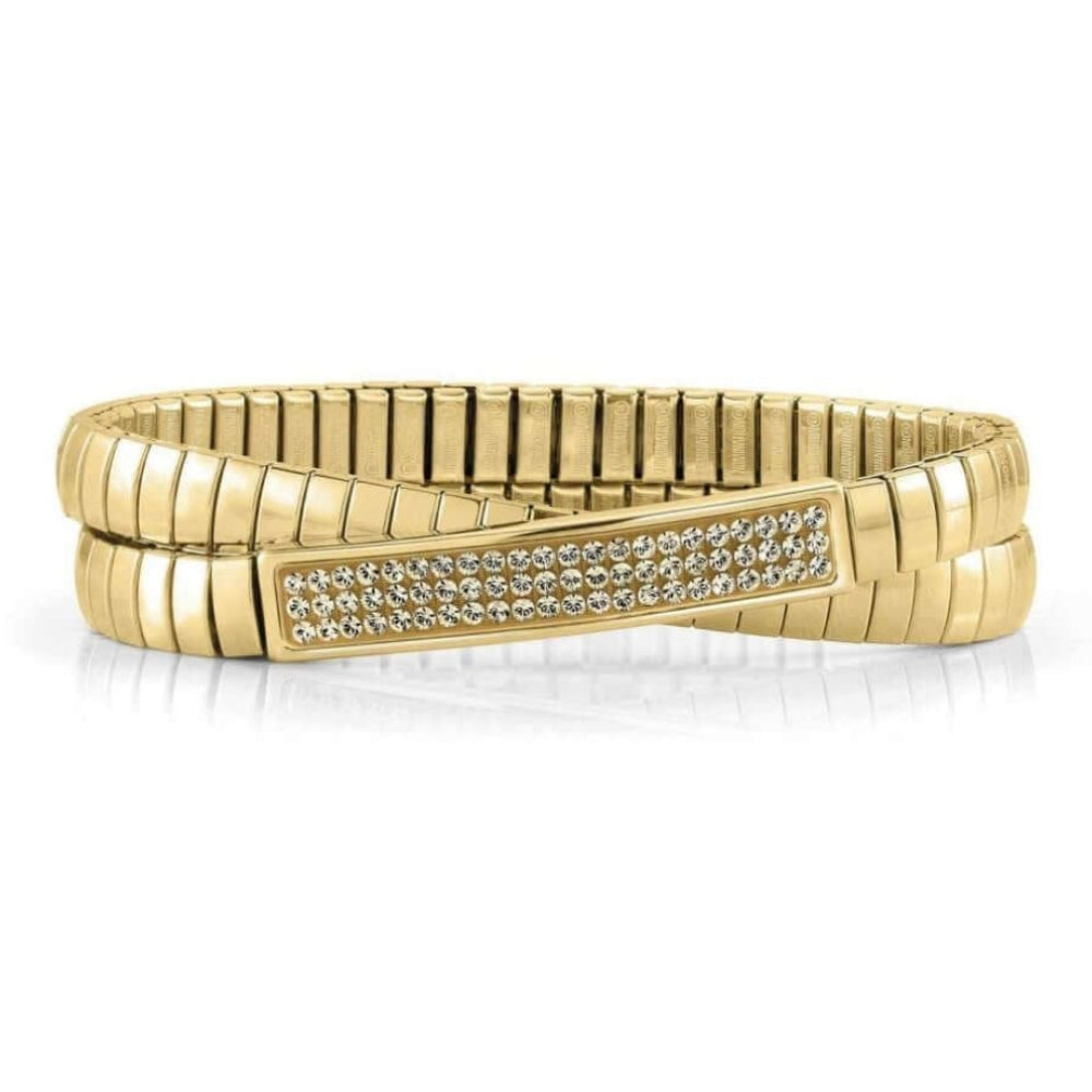 Steel Xte Bracelets And Swarovski Double Fin, Yellow Gold (024_Champagne)