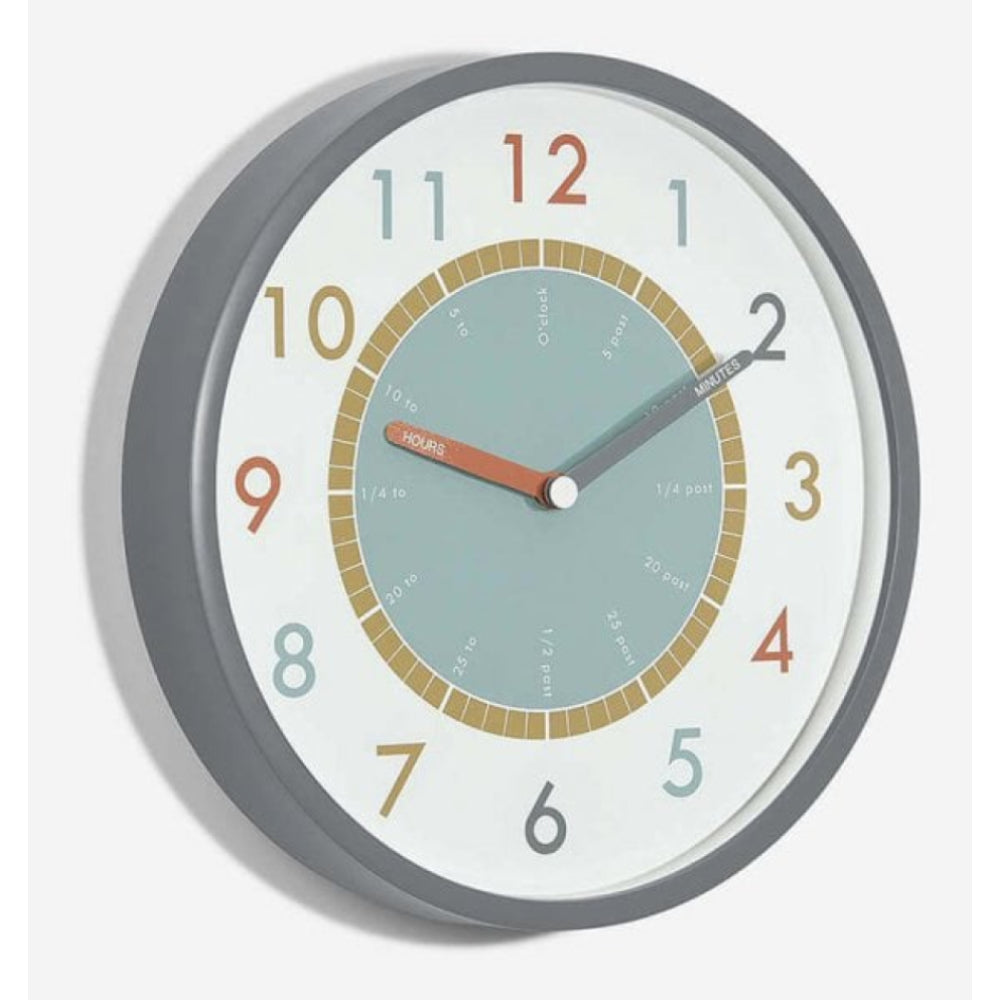 Tell The Time Plastic Grey Wall Clock