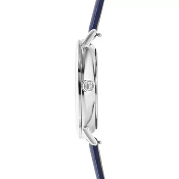Round SS Blue Dial With Blue Strap Ladies Watch