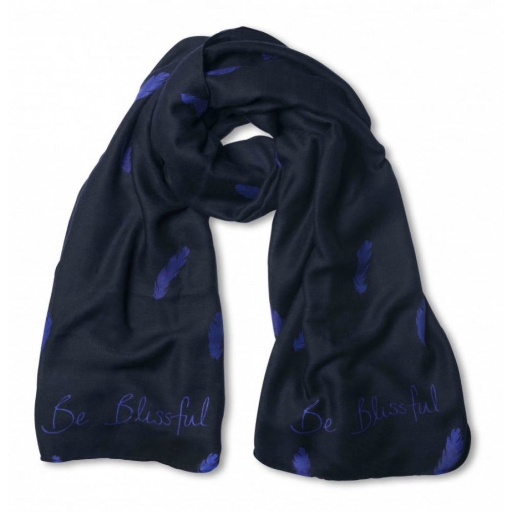 Sentiment Scarf - Be Blissful - Inky Blue