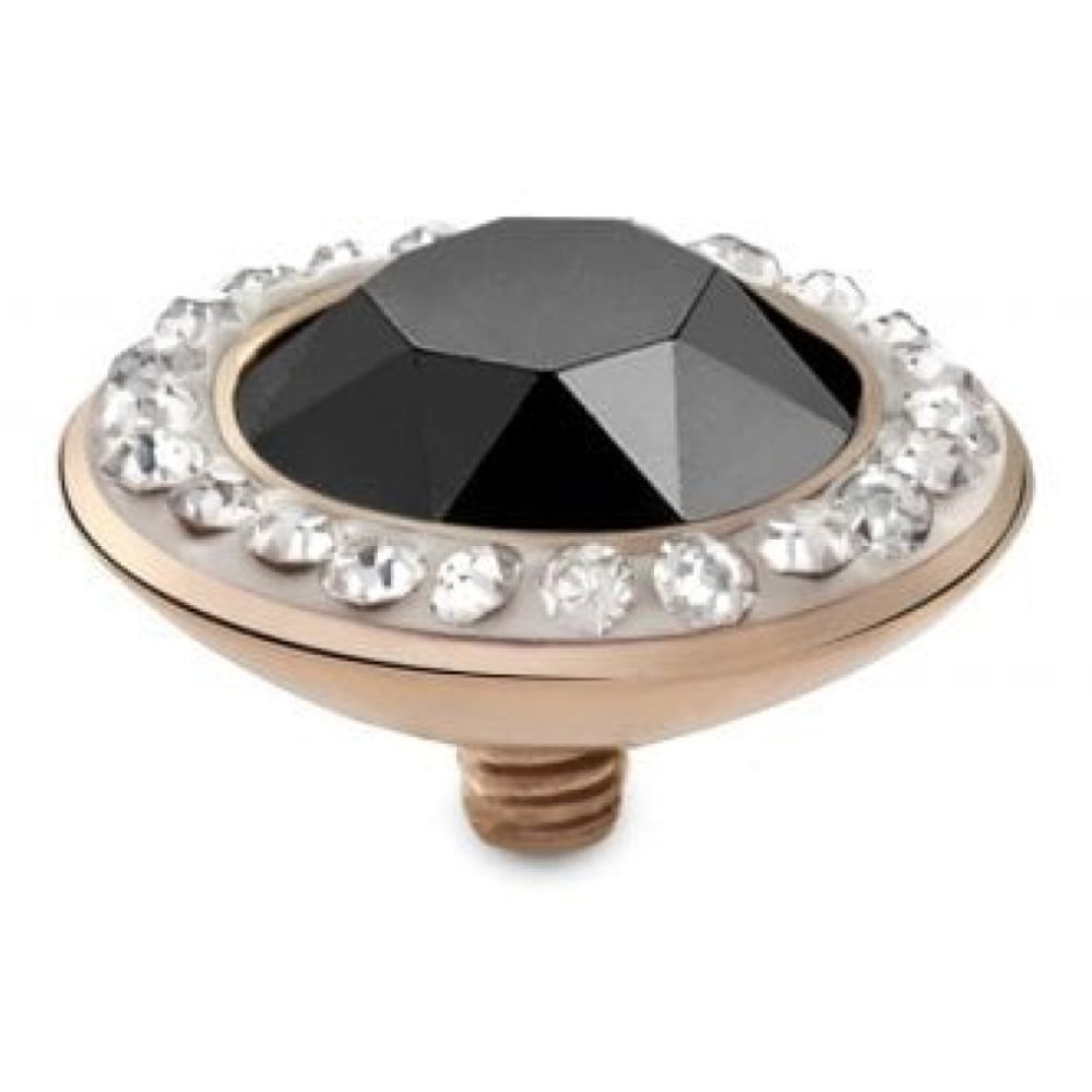 Interchangeable Top TONDO Deluxe (RG/P) Jet Hematite
