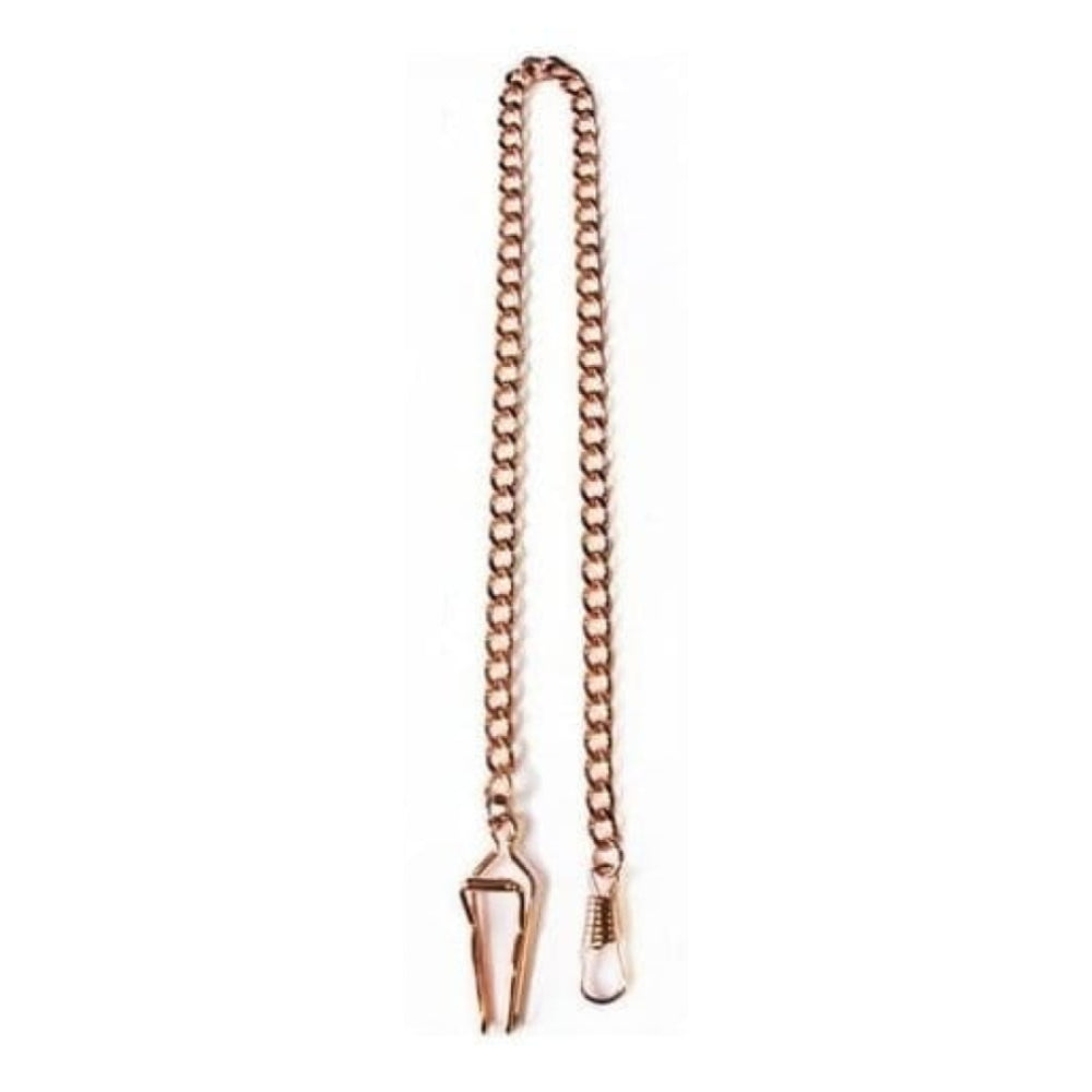 Rose Gold Plated Belt Loop Pocket Watch Chain