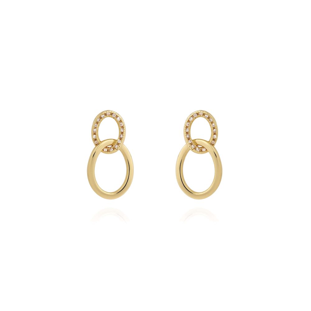 Statement Earrings | Gold | Pave Links | Earrings
