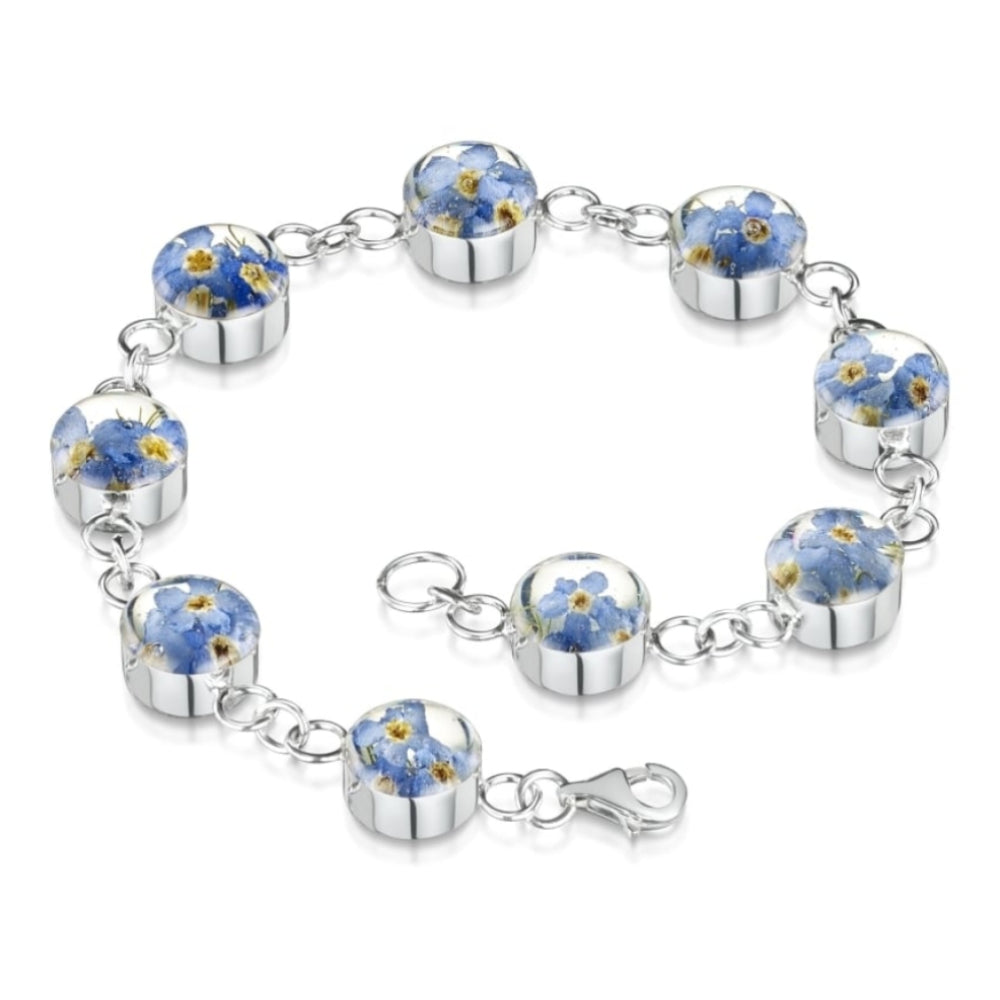 Silver Bracelet - Forget-me-not - Round