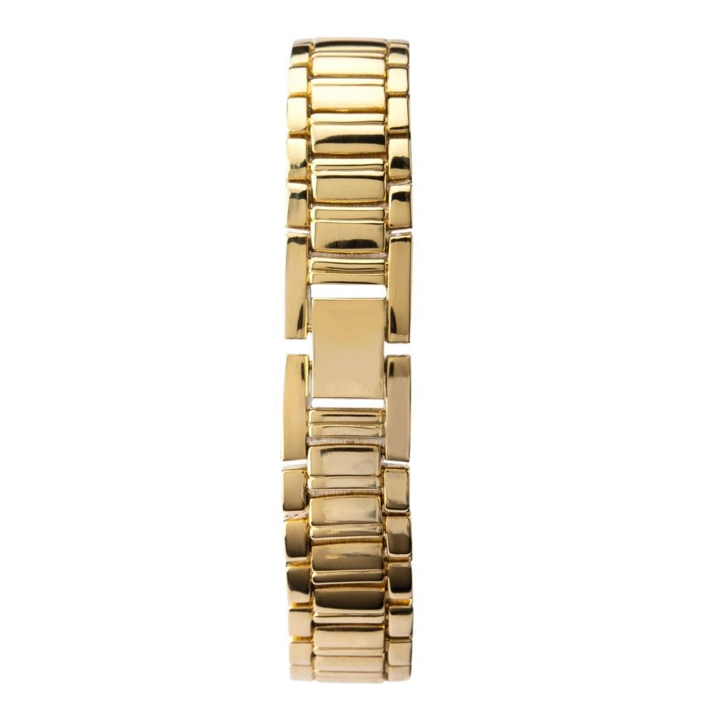 Gold Plated Bracelet Strap & Case With Stone Set Champagne Dial Ladies Watch