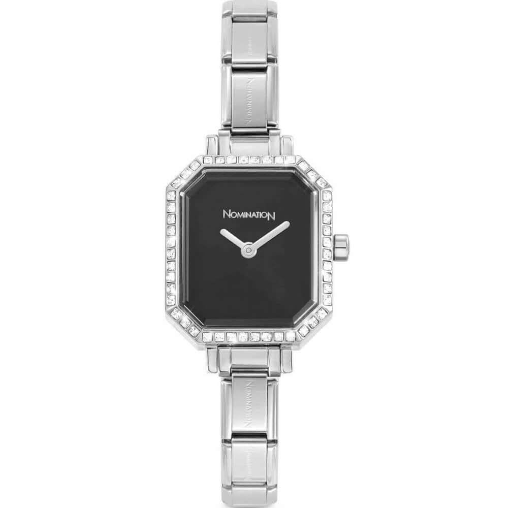 Classic Paris Rectangular CZ Black Watch